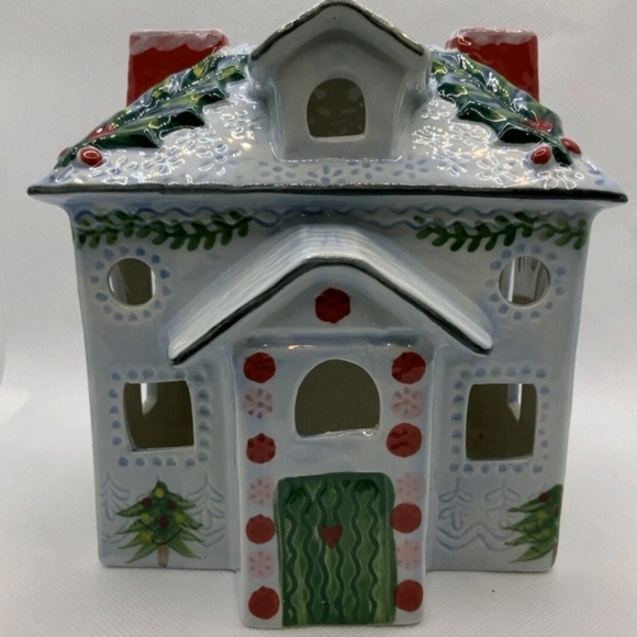 Anthropologie Nathalie Lete Festive Ceramic House Candle Holder - Picture 2 of 3